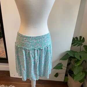 Tiered Cottage Core Blue‎ Dainty Mini Skirt